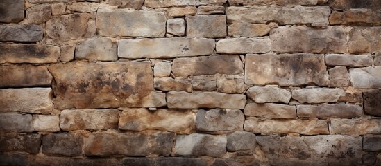 Textured rustic stone wall background in warm earthy tones with varying shades of brown and gray arranged in a horizontal layout.