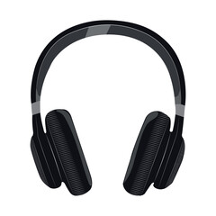 Vector musical headphone silhouette illustrations 
