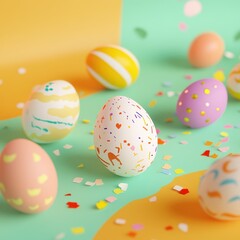 Colorful Easter Day background illustration