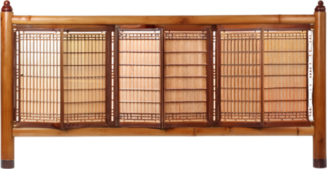 Elegant Asian Style Bamboo Room Divider Screen Five Panel Folding Partition Natural Wood