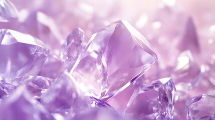 Close-up of Shimmering Amethyst Crystals in Soft Morning Light
