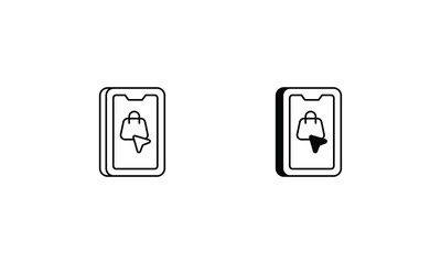 Mobile shopping  icons set line and glyph vector icon