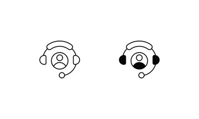 Online support  icons set line and glyph vector icon