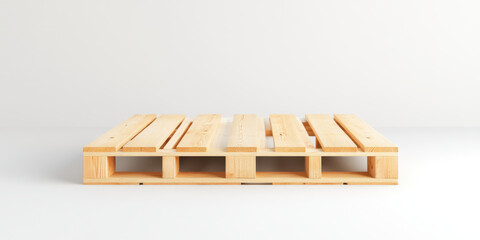 Obraz premium smooth wooden pallet with evenly spaced slats, ideal for storage and transport. Its natural finish adds rustic touch to any setting