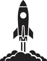 rocket silhouette vector icon logo illustration
