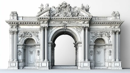Fototapeta premium Grand ornate archway, classical design, architectural marvel.
