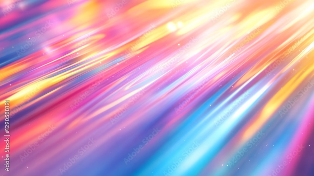 Poster Brilliant colors merge and flow across a stark white background, creating a stunning display of vibrant rainbow waves. This artistic composition radiates joy and creativity in every hue