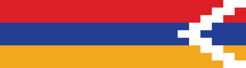 Artsakh flag long banner digital vector illustration