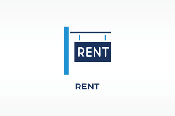 RENT vector, icon or logo sign isolated symbol illustration