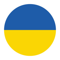 Ukraine circle flag logo icon digital vector illustration