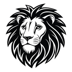 Tribal Lion Face Silhouette Design