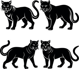 Wildcat Logo Silhouette Vector Ideal for Sports & Wildlife Themes.