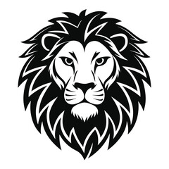 Obraz premium Lion Face Silhouette Vector