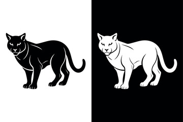 Wildcat Silhouette Vector on White Background & Premium Files.