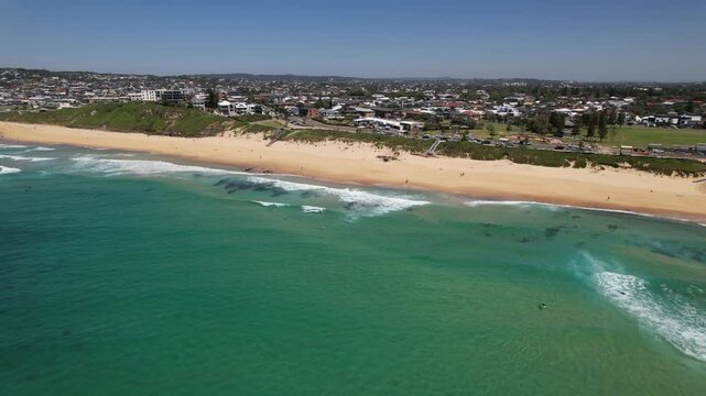 Dixon Park Beach And Bar Beach In New South Wales, Australia - Aerial Drone Shot