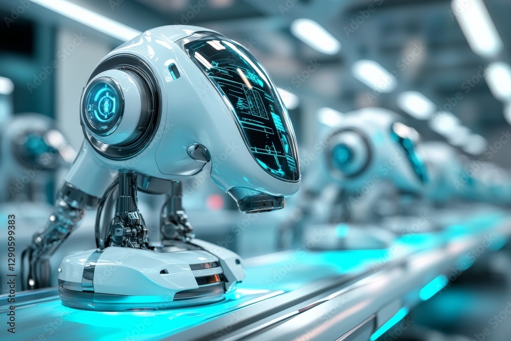 Aufkleber advanced robotic arms working in a high-tech manufacturing facility during the daytime