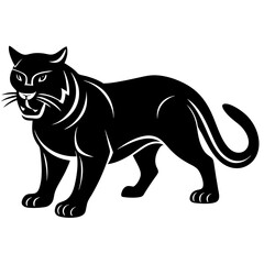 Obraz premium Minimalist Wildcat Silhouette Icon Perfect for Logos & Designs.