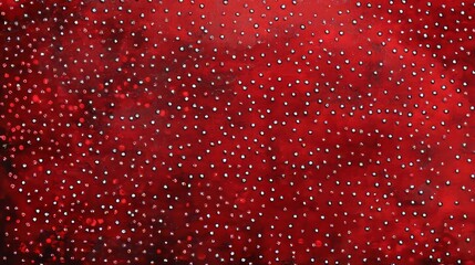 The red background is adorned with numerous sparkling red dots, giving it a deep and textured...