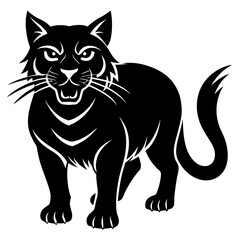 Minimalist Wildcat Silhouette Icon Perfect for Logos & Designs.