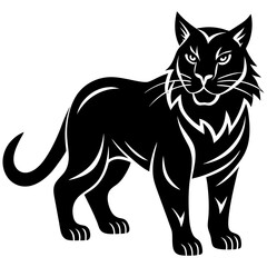 Wildcat Silhouette Vector Icon High-Quality Design on White Background.