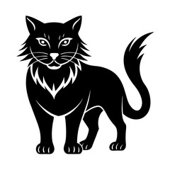 Wildcat Silhouette Vector Icon High-Quality Design on White Background.