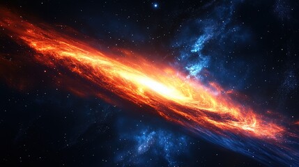 Obraz premium Abstract space background with bright galaxies, energetic rays, and glowing cosmic clouds
