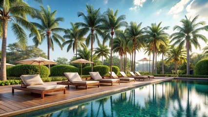 Poolside luxury relaxation