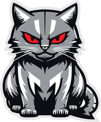 Spartan Eval Red Eye Cat Logo handmade sketch Style Design Black New Transparent funny actions red eyes vector artwork vinyl DTF cut vector poster acrylic t-shirt poster interior logo editable Wall St