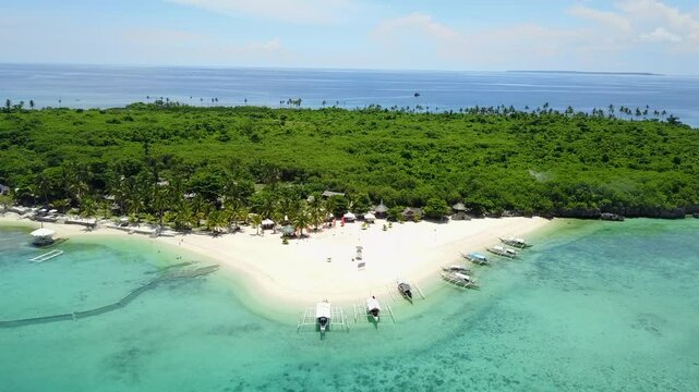 Orbit of the amazing touristic Virgin Island in the Bantayan region, Phillipines.