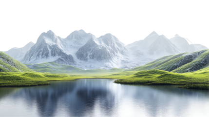 mountain landscape with lake