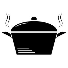 Hand Drawn Saucepan Sketch Symbol. Vector Stockpot Element In Black Color Style.