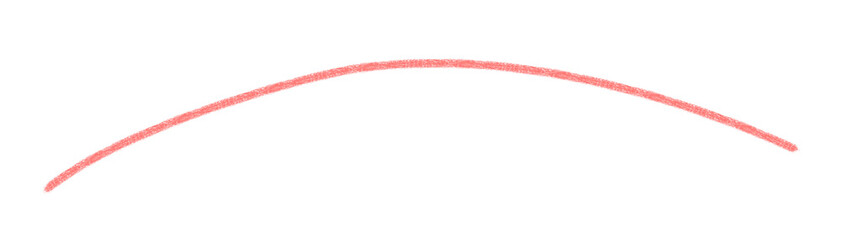 シンプル赤線　手書きチョーク風　カーブ