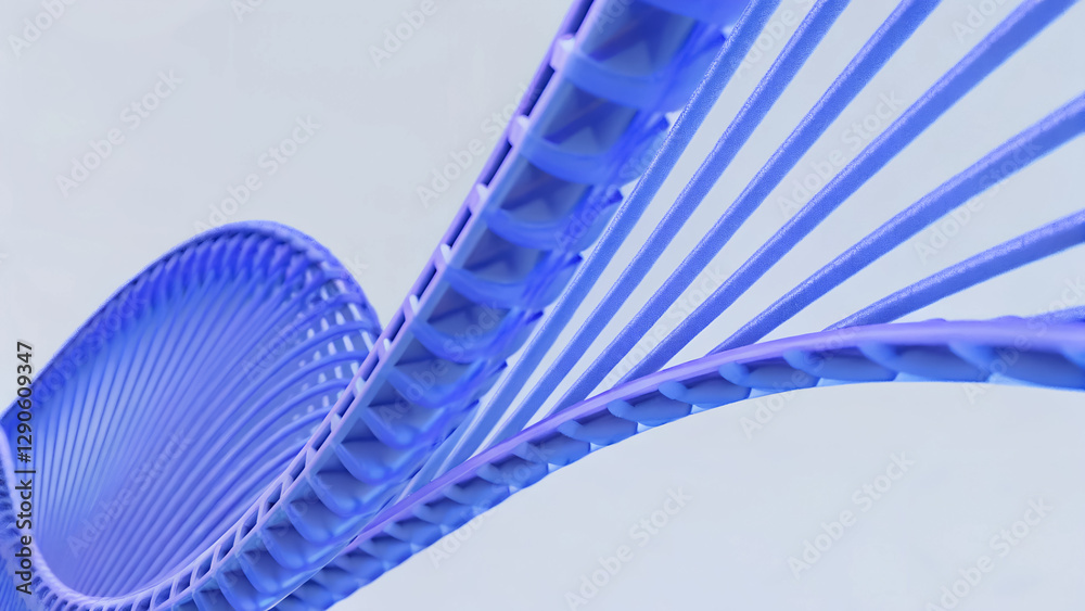 Canvas Prints 3d render illustration features a minimal geometric background with a blue wavy shape.
