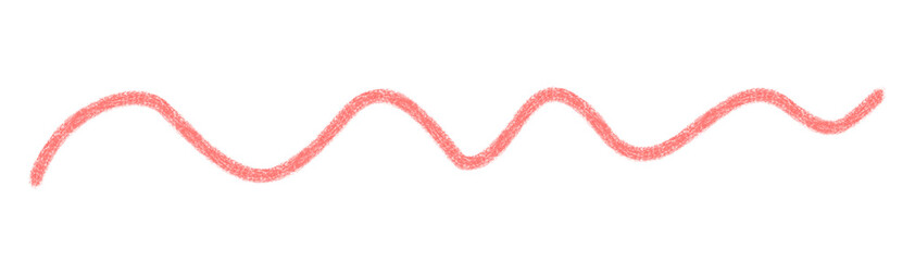 シンプル赤線　手書きチョーク風　うねうね