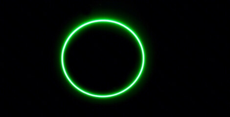 Glowing green light ring black background grainy gradient noise texture poster banner backdrop abstract design