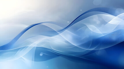 Obraz premium Blue wave lines background vector presentation design with copy space 