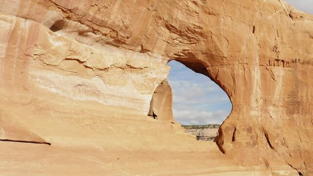 Pan shot of Geologic Formations Looking Glass Arch; Moab, Utha.