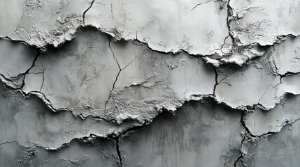 Obraz premium Gray powder texture with deep cracks, studio shot