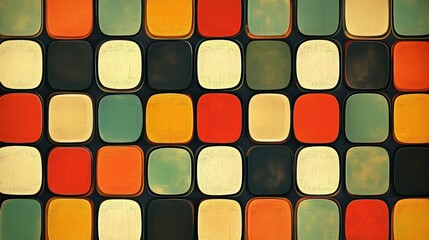 Fototapeta premium A pattern of perfectly aligned squares with rounded corners, stacked neatly in a grid-like structure, creating a clean, orderly design