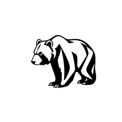 Grizzly Bear in Black and White.
