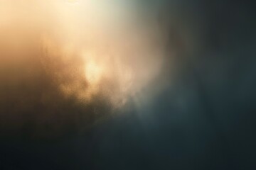 Fototapeta premium Mystical light beams break through the dark, creating an ethereal atmosphere.