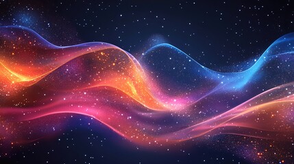 Obraz premium Abstract space background with vibrant galaxies, glowing energy flows, and luminous cosmic structures 