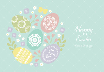 イースターエッグの背景イラスト素材 ベクター 復活祭 春