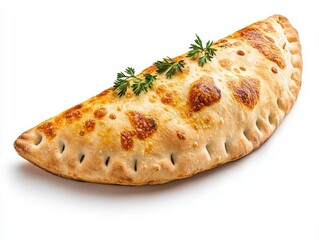 Delicious golden calzone filled with cheese and herbs, perfect for any meal.