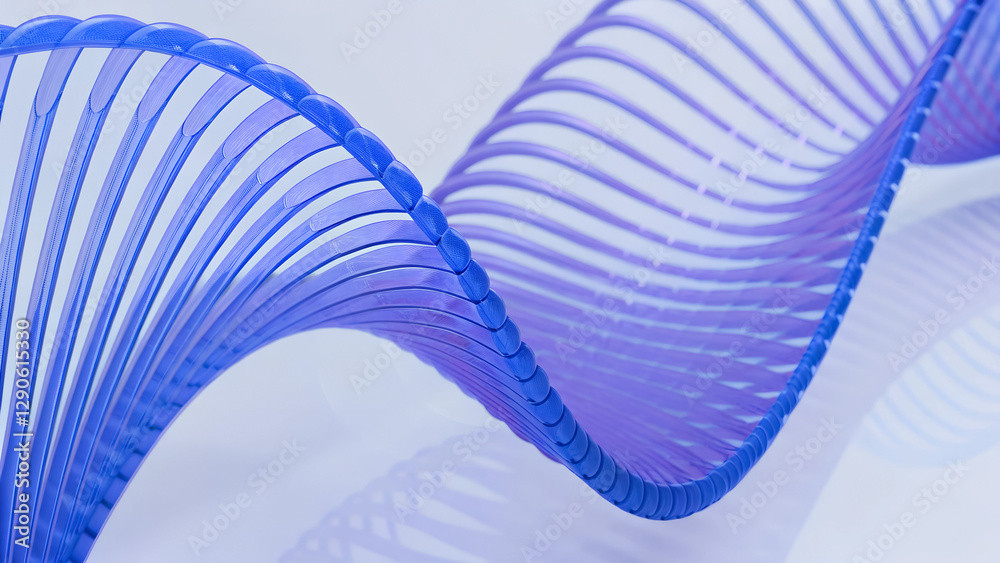 Canvas Prints 3d render illustration features a minimal geometric background with a blue wavy shape.