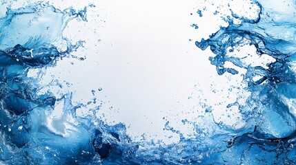 Fototapeta premium Beautiful Blue Water Splashes Showing Motion In A Fluid Way