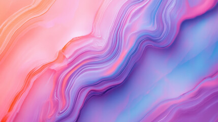 Obraz premium Iridescent marble texture with flowing pink, purple, and blue hues creates calming and artistic background. Perfect for digital wallpapers or design projects