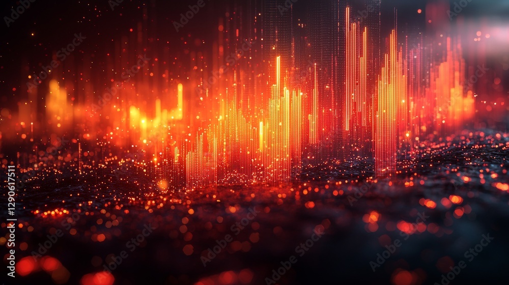 Poster dynamic visualizations of audio frequencies digital space digital art abstract environment close-up 