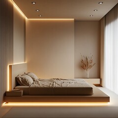 Luxurious penthouse retreat with sunset drenched city skyline image