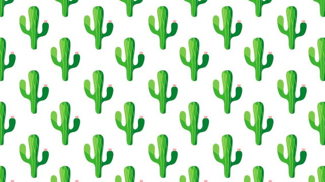 animation of repeating cactus pattern on alpha background